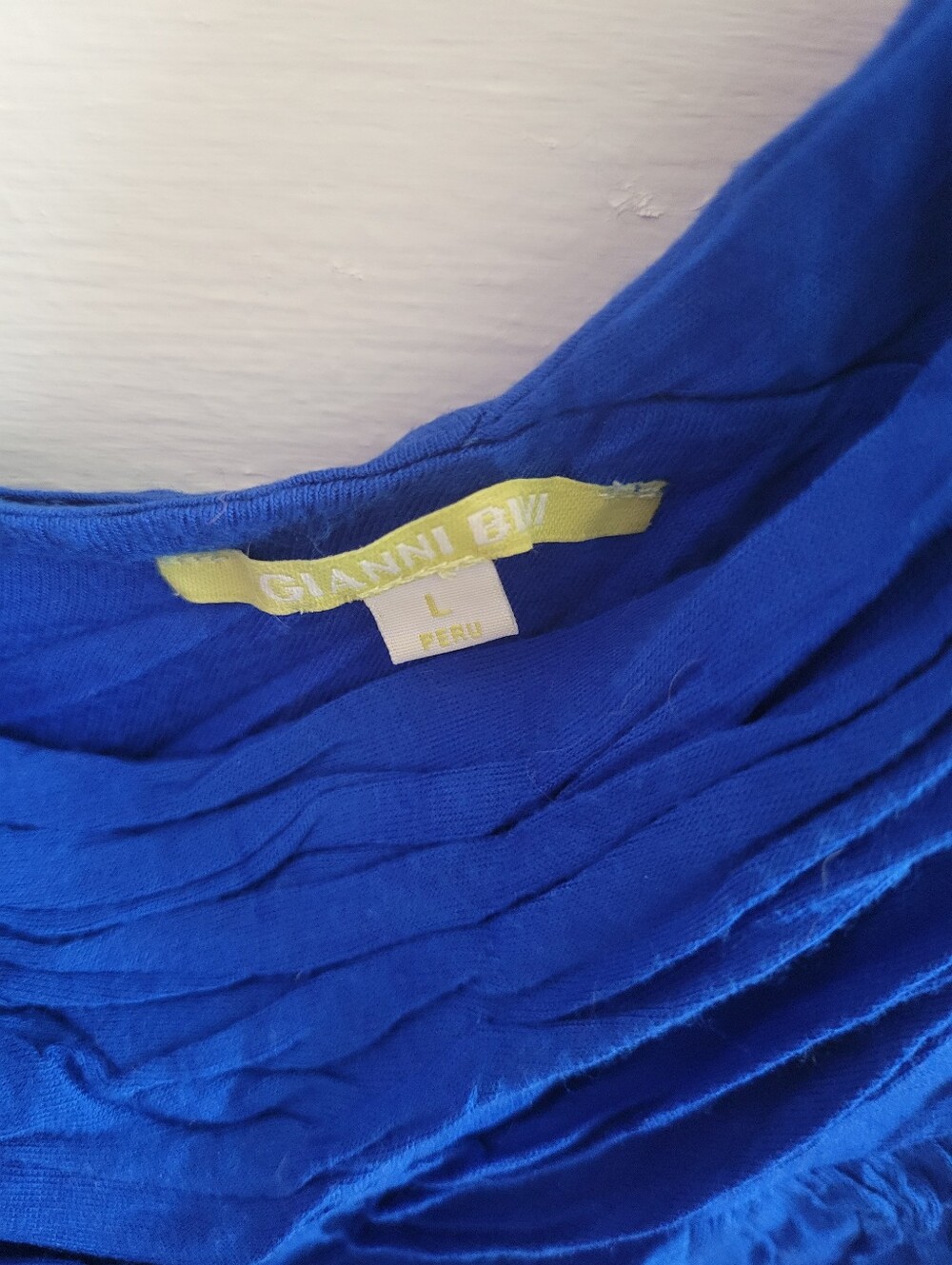 Royal Blue One-Shoulder Ruffled Top - Picture 2 of 5